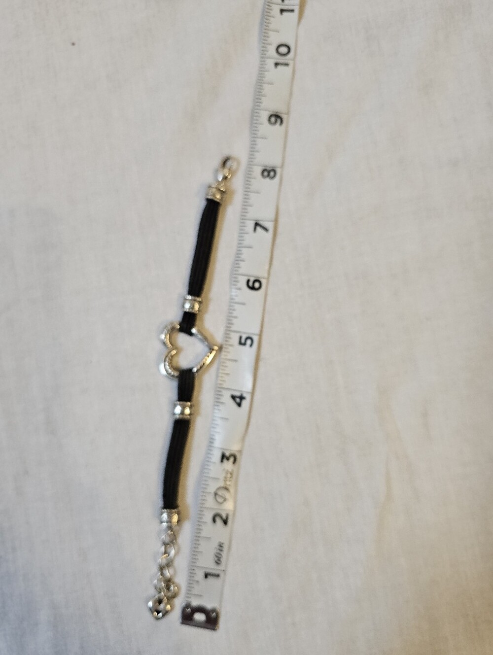 Brighton Heritage Heart Bracelet Retired Black Cord Silver Plated Adjustable - Picture 7 of 9